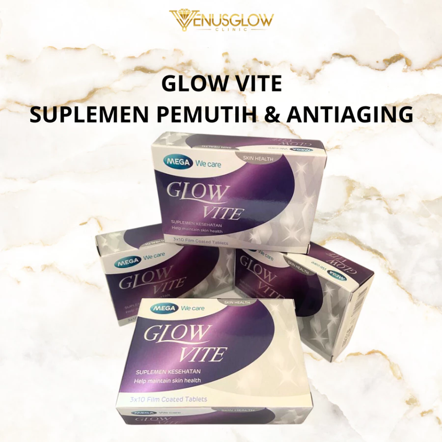 Glow Vite Suplemen Pemutih dan Anti Aging – suplemen glutathione pemutih dari Venus Glow Clinic Surabaya